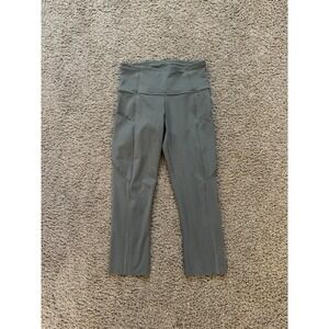 Lululemon Capris Fast Free Crop HR 19" Nulux Sage Green Running Pants Size 4